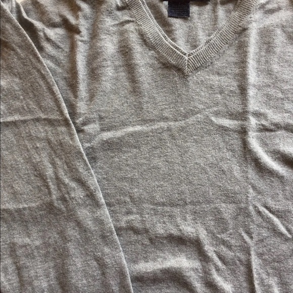 French Connection V-Neck Men Sweater Cotton M Long Sleeve Gray - Picture 8 of 11